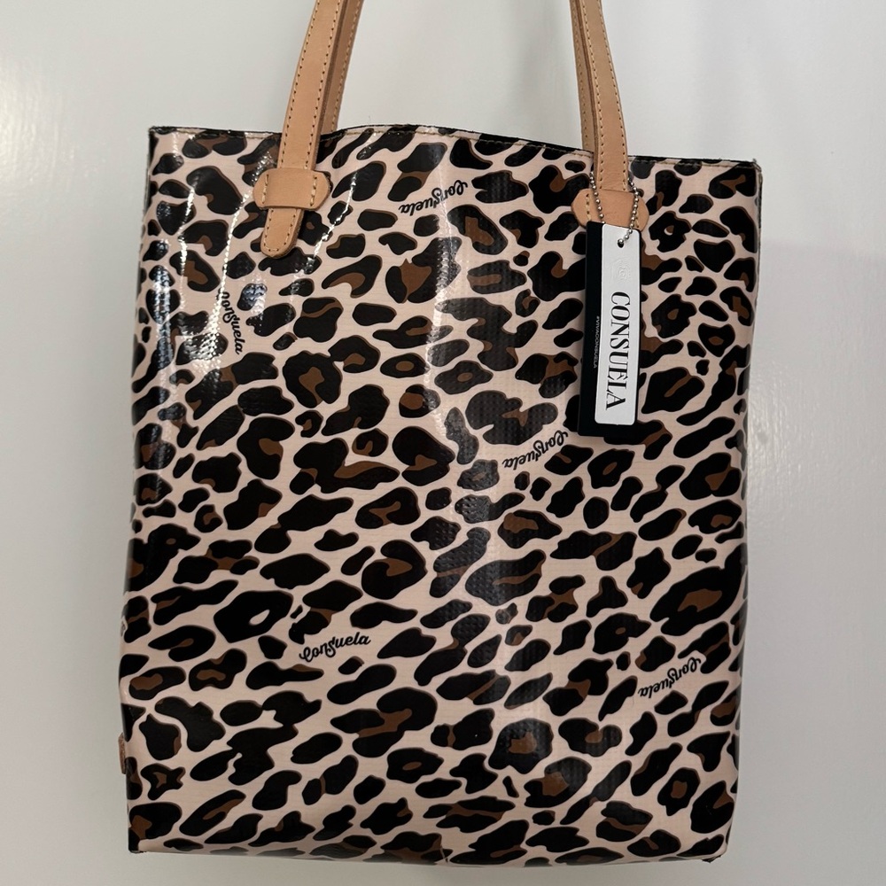 Consuela Leopard Print Brown and Tan Tote